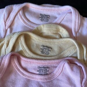 Gerber Infant Bodysuit Trio - Pink and Yellow